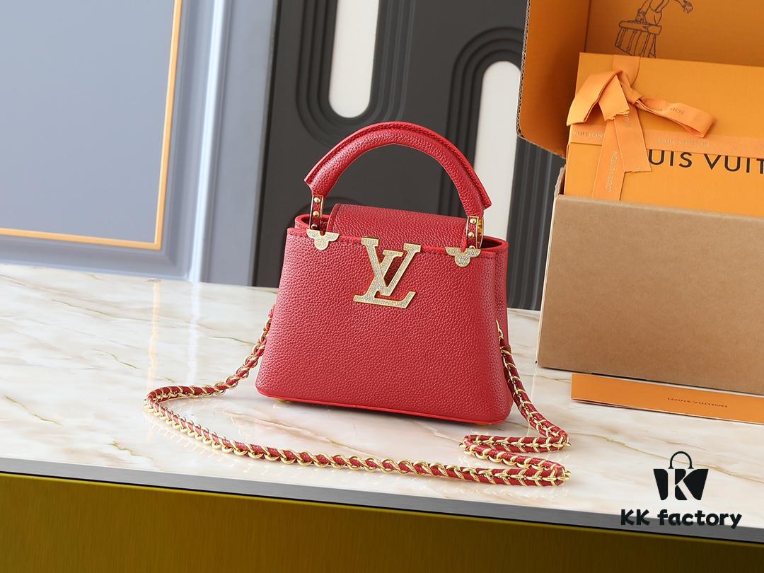 69305e96f09edb6de4c501d3 Guangzhou Stock Upgraded Original M24583 M24584 M24585 Gold-Tone Crystal Flower Crown Capucines Handbag