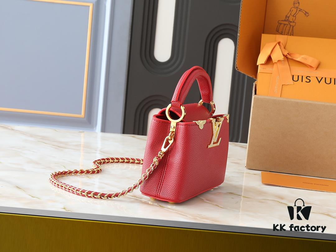 69305e97f09edb6de4c501d7 Guangzhou Stock Upgraded Original M24583 M24584 M24585 Gold-Tone Crystal Flower Crown Capucines Handbag