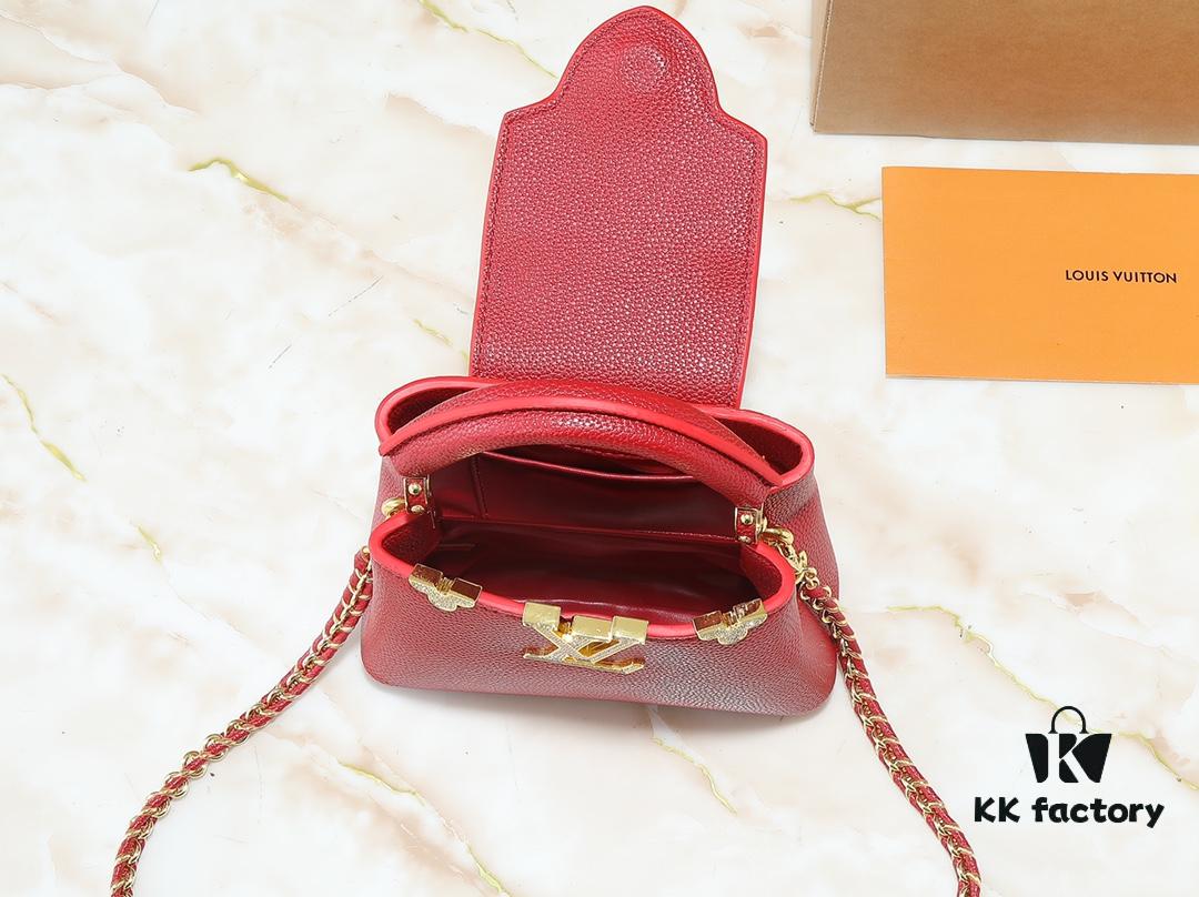 69305e9af09edb6de4c501da Guangzhou Stock Upgraded Original M24583 M24584 M24585 Gold-Tone Crystal Flower Crown Capucines Handbag