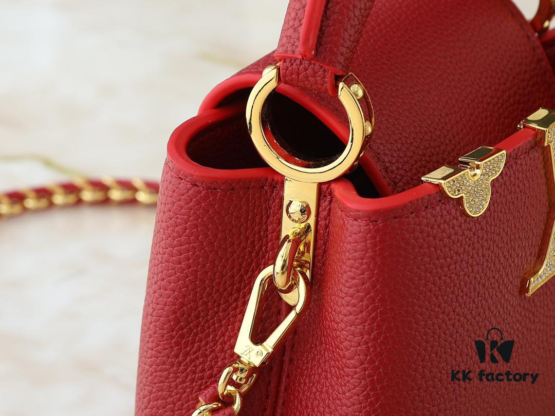 69305e9af09edb6de4c501dd Guangzhou Stock Upgraded Original M24583 M24584 M24585 Gold-Tone Crystal Flower Crown Capucines Handbag