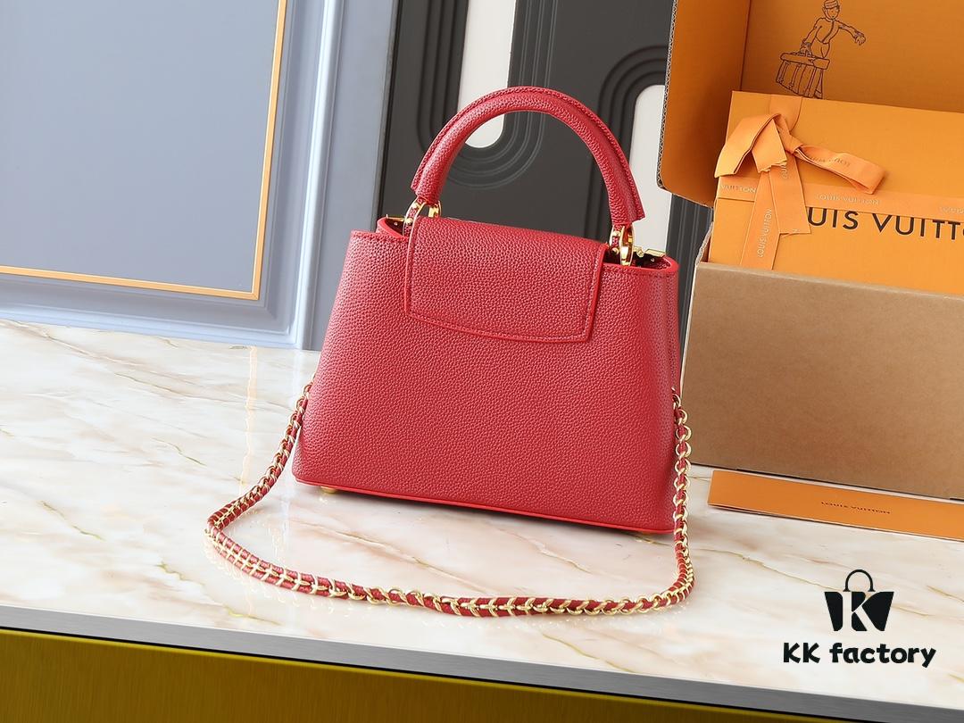 69305e9af09edb6de4c501de Guangzhou Stock Upgraded Original M24583 M24584 M24585 Golden Crystal Flower Crown Capucines Handbag