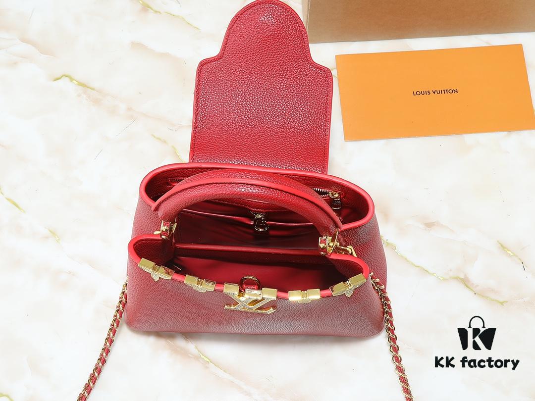 69305e9ff09edb6de4c501e6 Guangzhou Stock Upgraded Original M24583 M24584 M24585 Golden Crystal Flower Crown Capucines Handbag