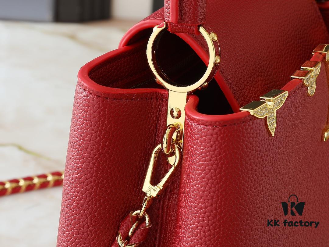 69305ea1f09edb6de4c501ea Guangzhou Stock Upgraded Original M24583 M24584 M24585 Gold-Tone Crystal Flower Crown Capucines Handbag