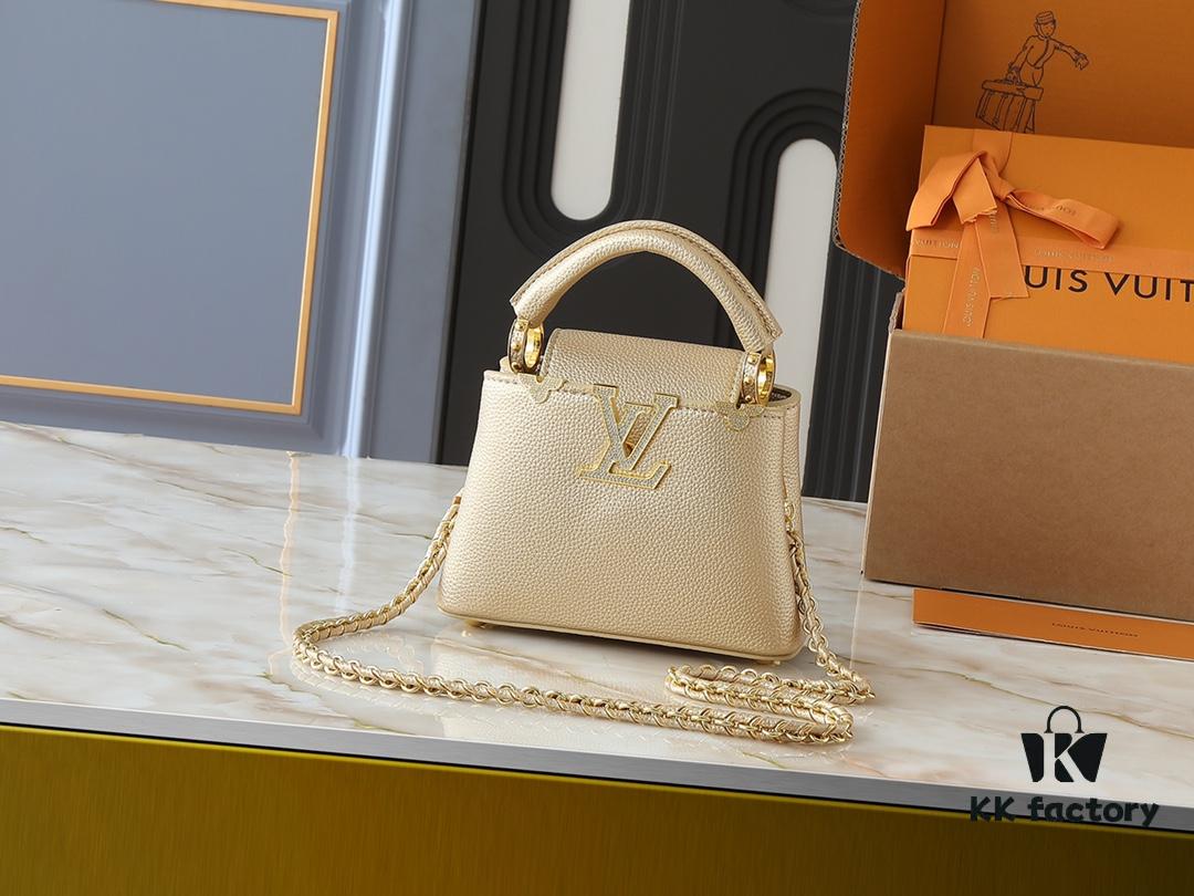69305ea3f09edb6de4c501ee Guangzhou Stock Upgraded Original M24583 M24584 M24585 Gold-Tone Crystal Flower Crown Capucines Handbag