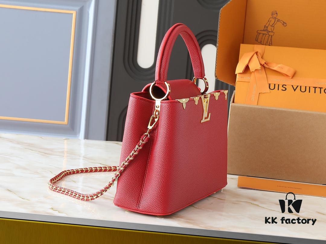 69305ea3f09edb6de4c501f0 Guangzhou Stock Upgraded Original M24583 M24584 M24585 Gold-Tone Crystal Flower Crown Capucines Handbag