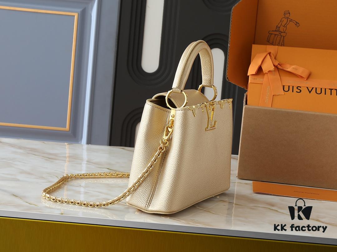 69305ea7f09edb6de4c501f7 Guangzhou Stock Upgraded Original M24583 M24584 M24585 Gold-Tone Crystal Flower Crown Capucines Handbag
