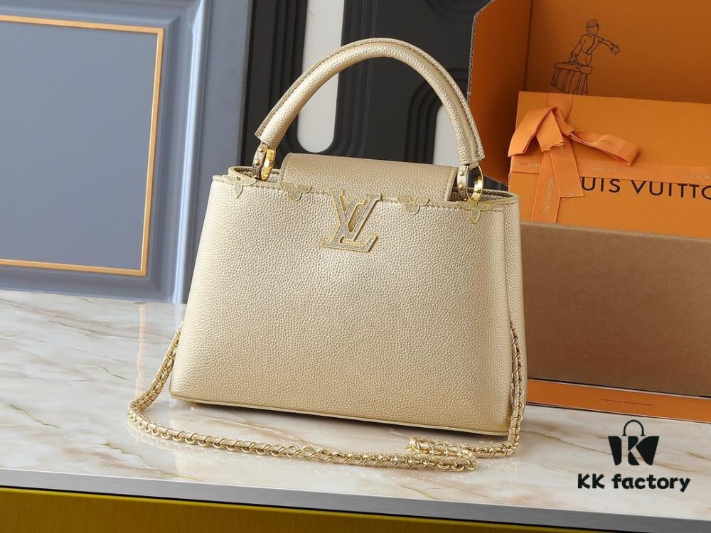 69305eabf09edb6de4c501fe Guangzhou Stock - Upgraded Original M24583 M24584 M24585 Gold-Tone Crystal Flower Crown Capucines Handbag