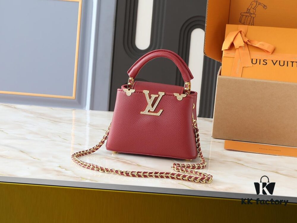 69305eaff09edb6de4c50205 Guangzhou Stock Upgraded Original M24583 M24584 M24585 Golden Rhinestone Flower Crown Capucines Handbag