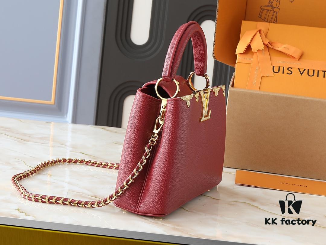 69305eb5f09edb6de4c50214 Guangzhou Stock Upgraded Original M24583 M24584 M24585 Golden Crystal Flower Crown Capucines Handbag