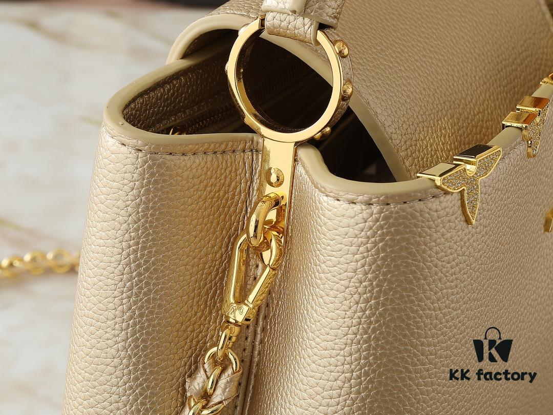 69305ebdf09edb6de4c5021f Guangzhou Stock - Upgraded Original M24583 M24584 M24585 Gold-Tone Crystal Flower Crown Capucines Handbag