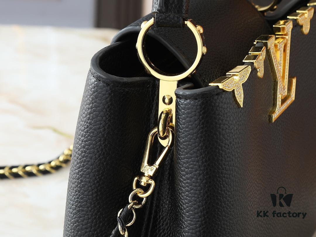 69305ec5f09edb6de4c5022d Guangzhou Stock Upgraded Original M24583 M24584 M24585 Gold-Tone Crystal Flower Crown Capucines Handbag