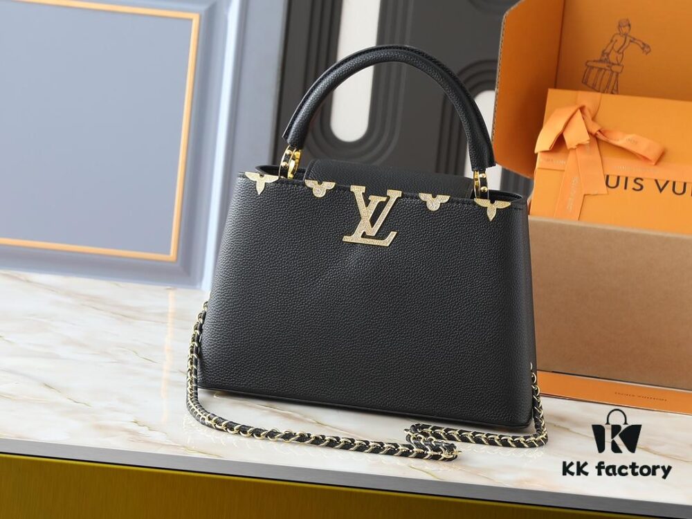 69305ec9f09edb6de4c50231 Guangzhou Stock Upgraded Original M24583 M24584 M24585 Gold-Tone Crystal Flower Crown Capucines Handbag