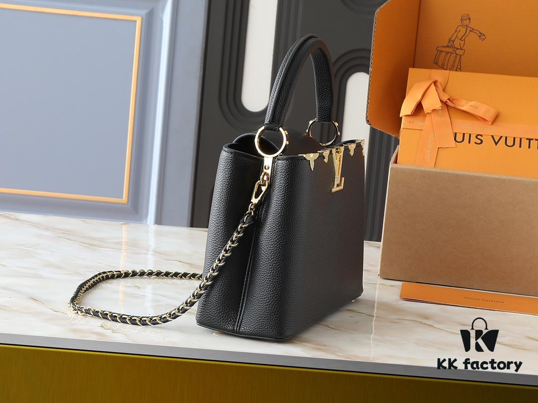 69305ecbf09edb6de4c50235 Guangzhou Stock Upgraded Original M24583 M24584 M24585 Gold-Tone Crystal Flower Crown Capucines Handbag
