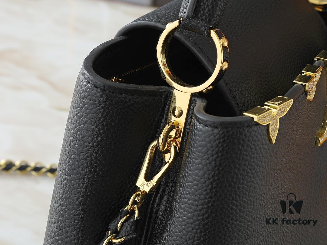 69305ecef09edb6de4c5023d Guangzhou Stock Upgraded Original M24583 M24584 M24585 Gold-Tone Crystal Flower Crown Capucines Handbag