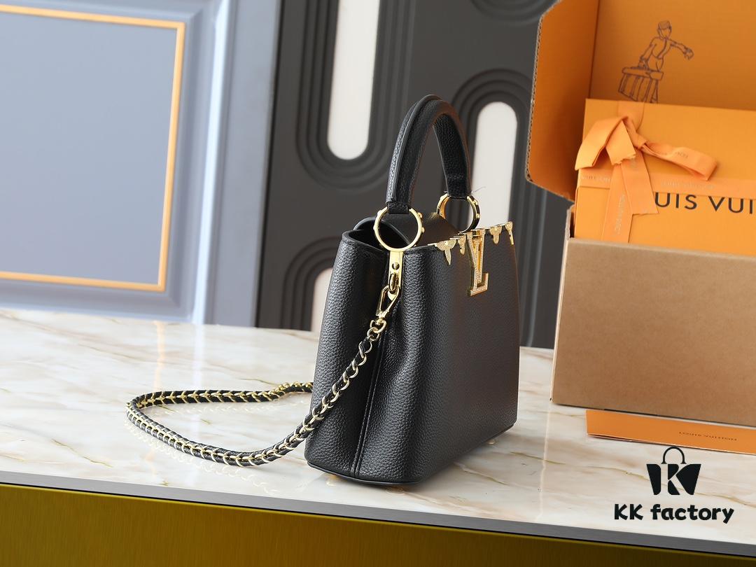 69305ecff09edb6de4c50240 Guangzhou Stock Upgraded Original M24583 M24584 M24585 Gold-Tone Crystal Flower Crown Capucines Handbag