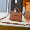 69305edbf09edb6de4c5025f Upgraded Original M21590 M59090 Twist One Handle BB Handbag crafted from deeply dyed Taurillon leather, featuring a top single handle and the iconic LV Twist turn-lock flap closure. The contrasting color leather lining adds a fashionable touch, suitable for crossbody, shoulder, or handheld wear.