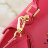 69305edff09edb6de4c50269 Upgraded Original M21590 M59090 Twist One Handle BB Handbag crafted from deeply dyed Taurillon leather, featuring a top single handle and the iconic LV Twist turn-lock flap closure. The contrast-color leather lining adds a fashionable touch, suitable for crossbody, shoulder, or handheld wear.