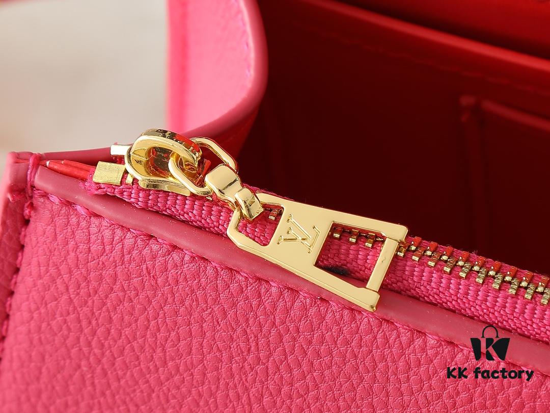 69305ee0f09edb6de4c5026d Upgraded Original M21590 M59090 Twist One Handle BB Handbag crafted from deeply dyed Taurillon leather, featuring a top single handle and the iconic LV Twist turn-lock flap closure. The contrast-color leather lining adds a fashionable touch, suitable for crossbody, shoulder, or handheld wear.
