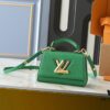 69305ee4f09edb6de4c50274 Upgraded Original M21590 M59090 Twist One Handle BB Handbag crafted from deeply dyed Taurillon leather, featuring a top single handle and the iconic LV Twist turn-lock flap closure. The contrast-color leather lining adds a trendy touch, ideal for crossbody, shoulder, or handheld wear.