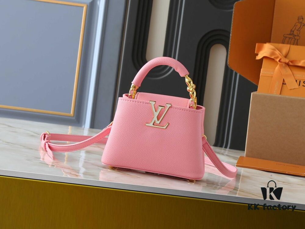 Mini Capucines Bag with Refined Monogram Flower on Handle