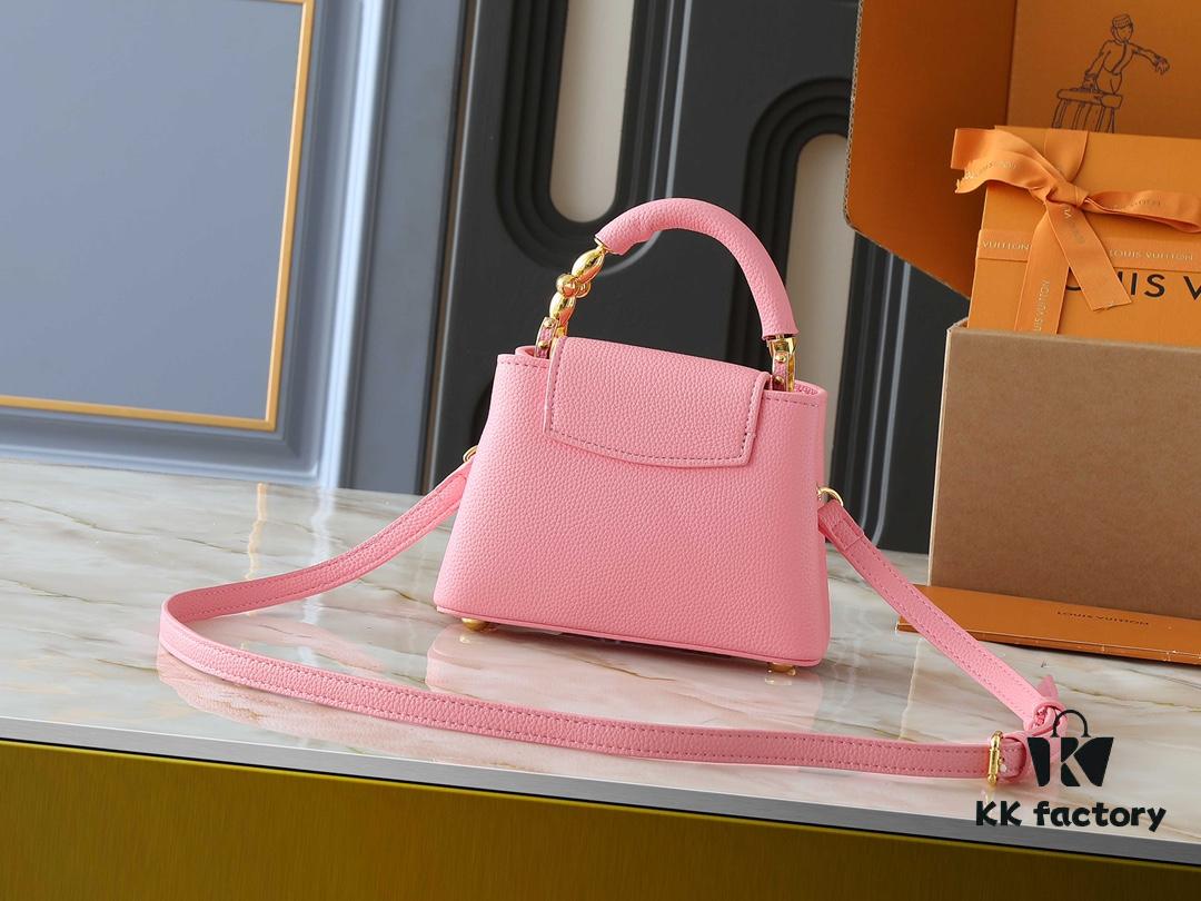 Mini Capucines Bag with Refined Monogram Flower on Handle