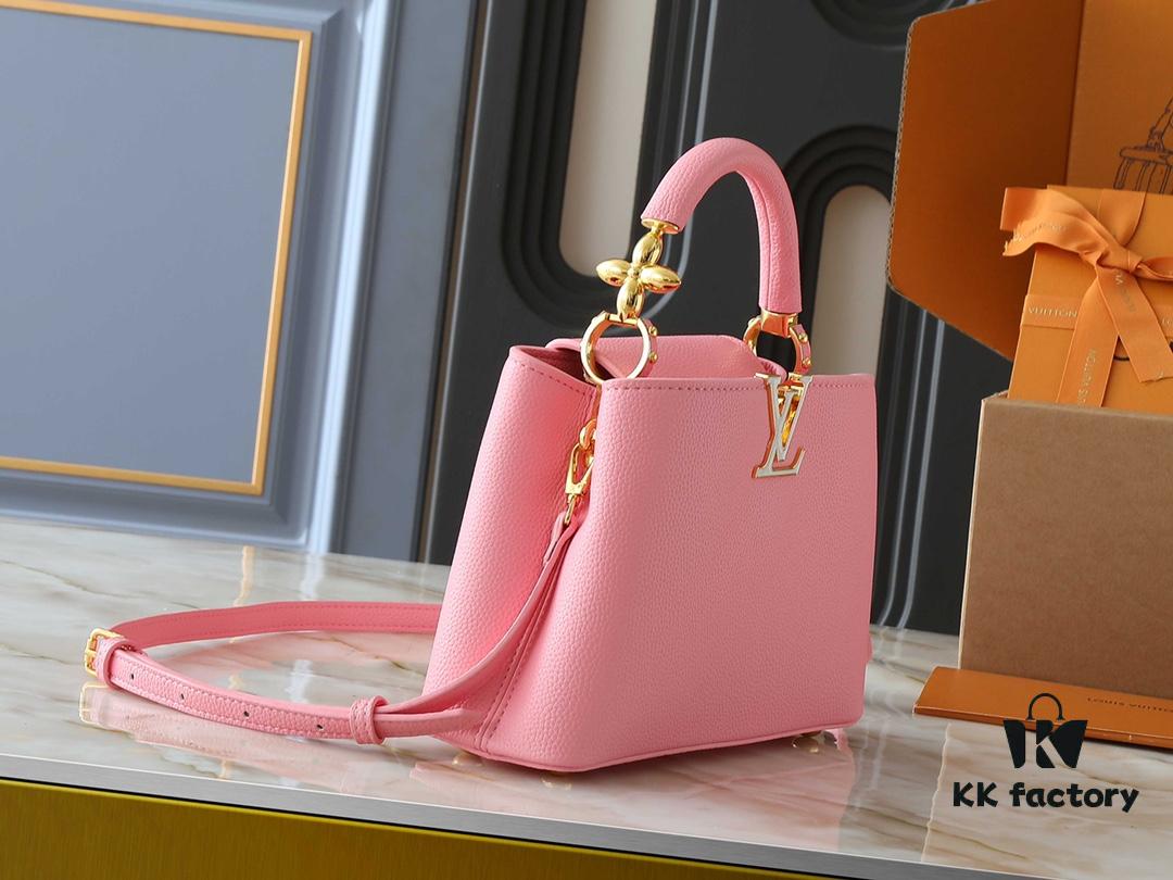 Mini Capucines Bag with Refined Monogram Flower on Handle