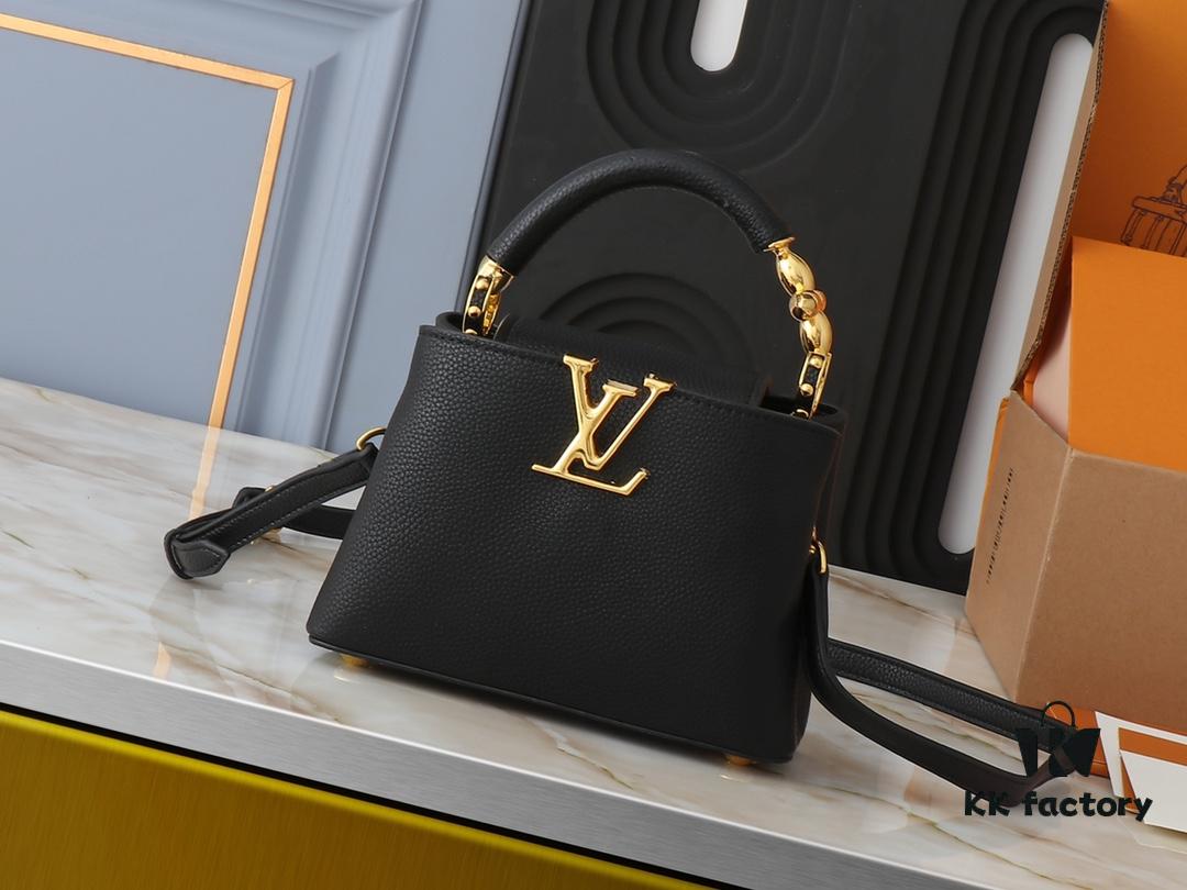 Mini Capucines Bag with Refined Monogram Flower on Handle