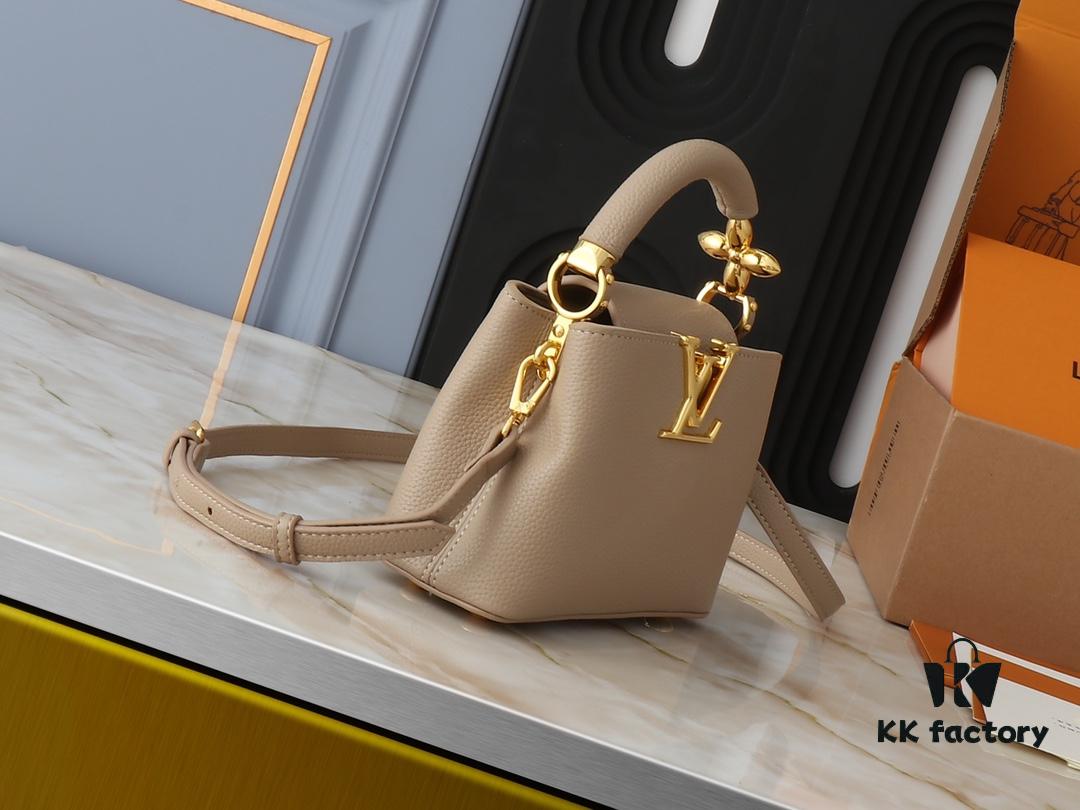 Mini Capucines Bag with Refined Monogram Flower on Handles