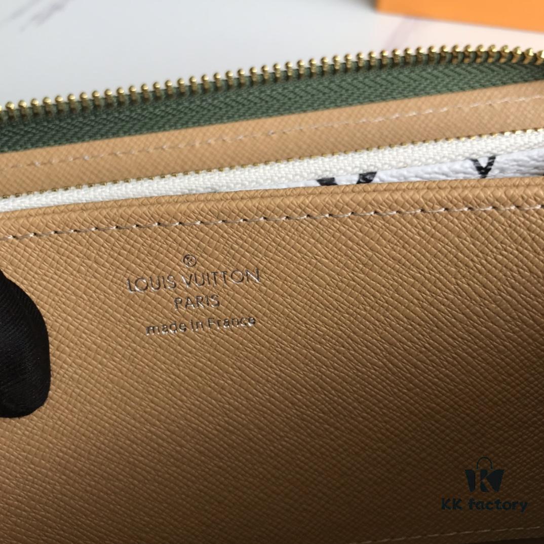 69305f43f09edb6de4c5033a Top Quality Original 💎 M60017 Green and White ZIppy Coin Purse, Monogram Canvas Zip-around Wallet