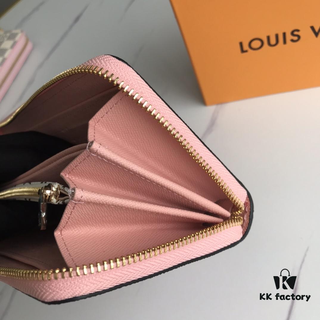 69305f44f09edb6de4c5033e Top Quality Original 💎 M60017 Red and Pink Zippy Coin Purse, Monogram Canvas Zip-around Wallet