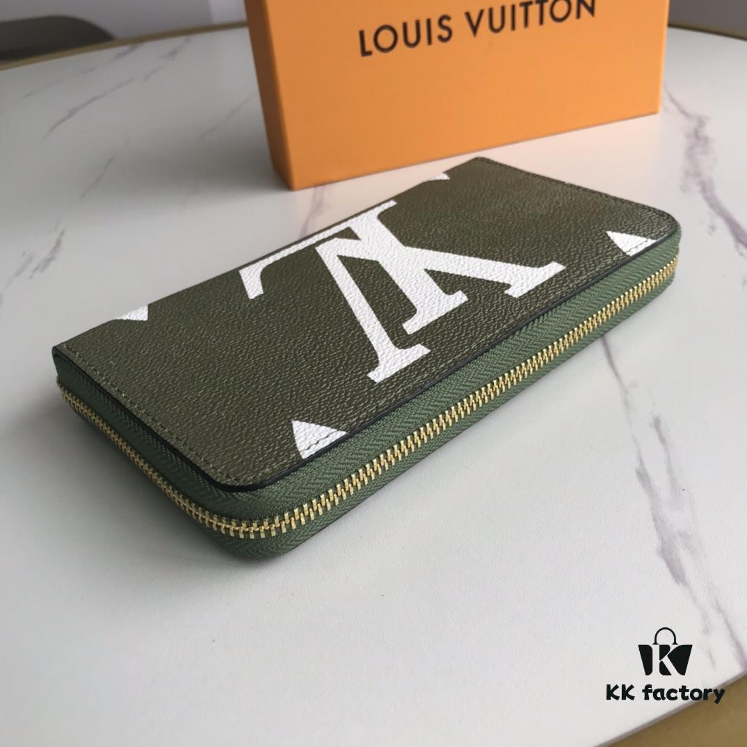 69305f48f09edb6de4c50346 Top Quality Original 💎 M60017 Green and White ZIppy Coin Purse, Monogram Canvas Zip-around Wallet