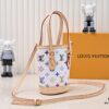 69305f48f09edb6de4c50347 M81489 M13619 LV Longshang Village White Tricolor Upgrade Nano Bucket Bag from Match Series