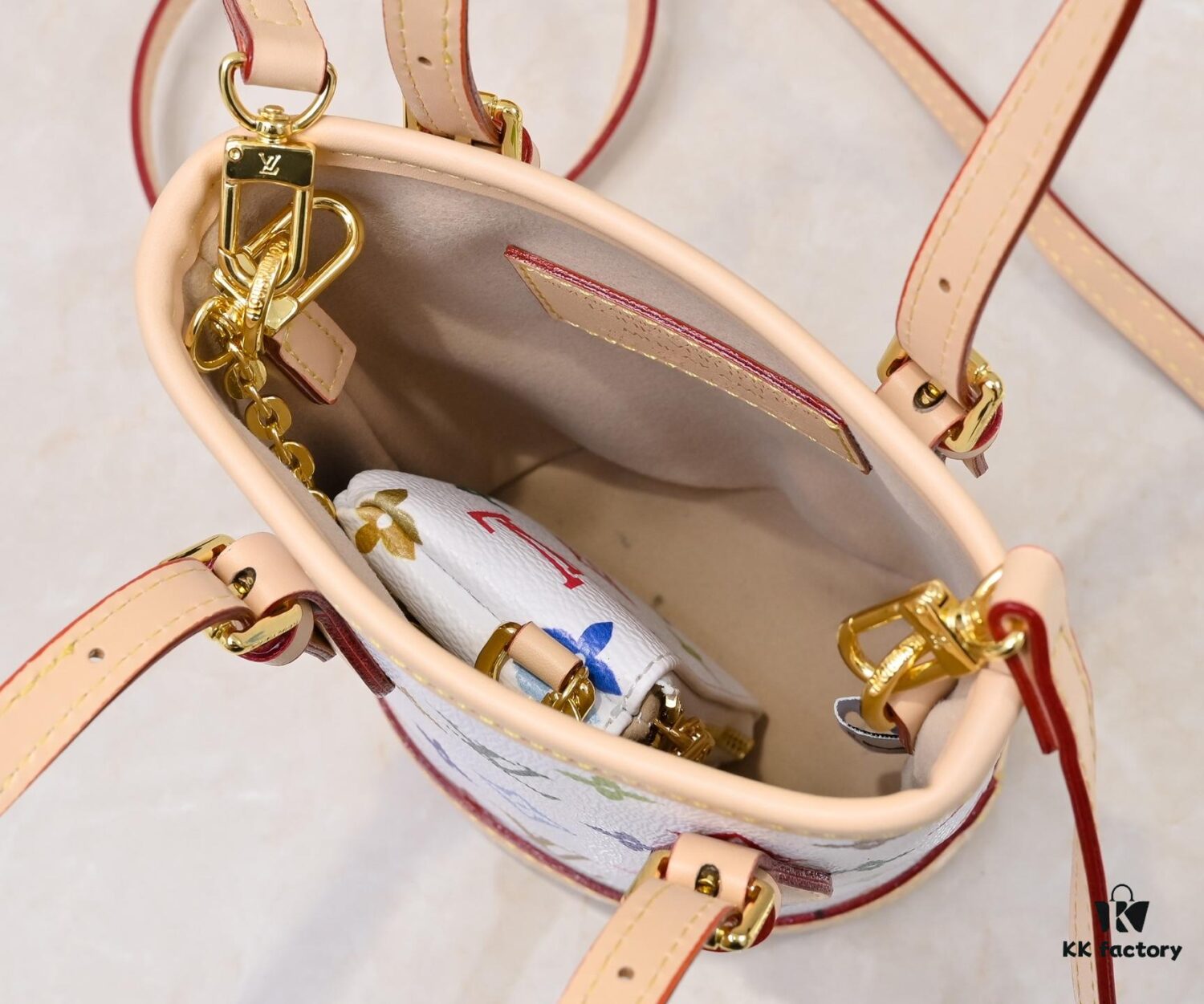 69305f4bf09edb6de4c5034b M81489 M13619 LV Longshang Village White Tricolor Upgrade Nano Bucket Bag from Match Series