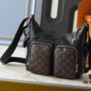69305f4bf09edb6de4c5034d Upgraded Original M12697 Full Leather Khaki Monogram Bag with Fabric Pattern, Classic Canvas with Wide Adjustable Strap