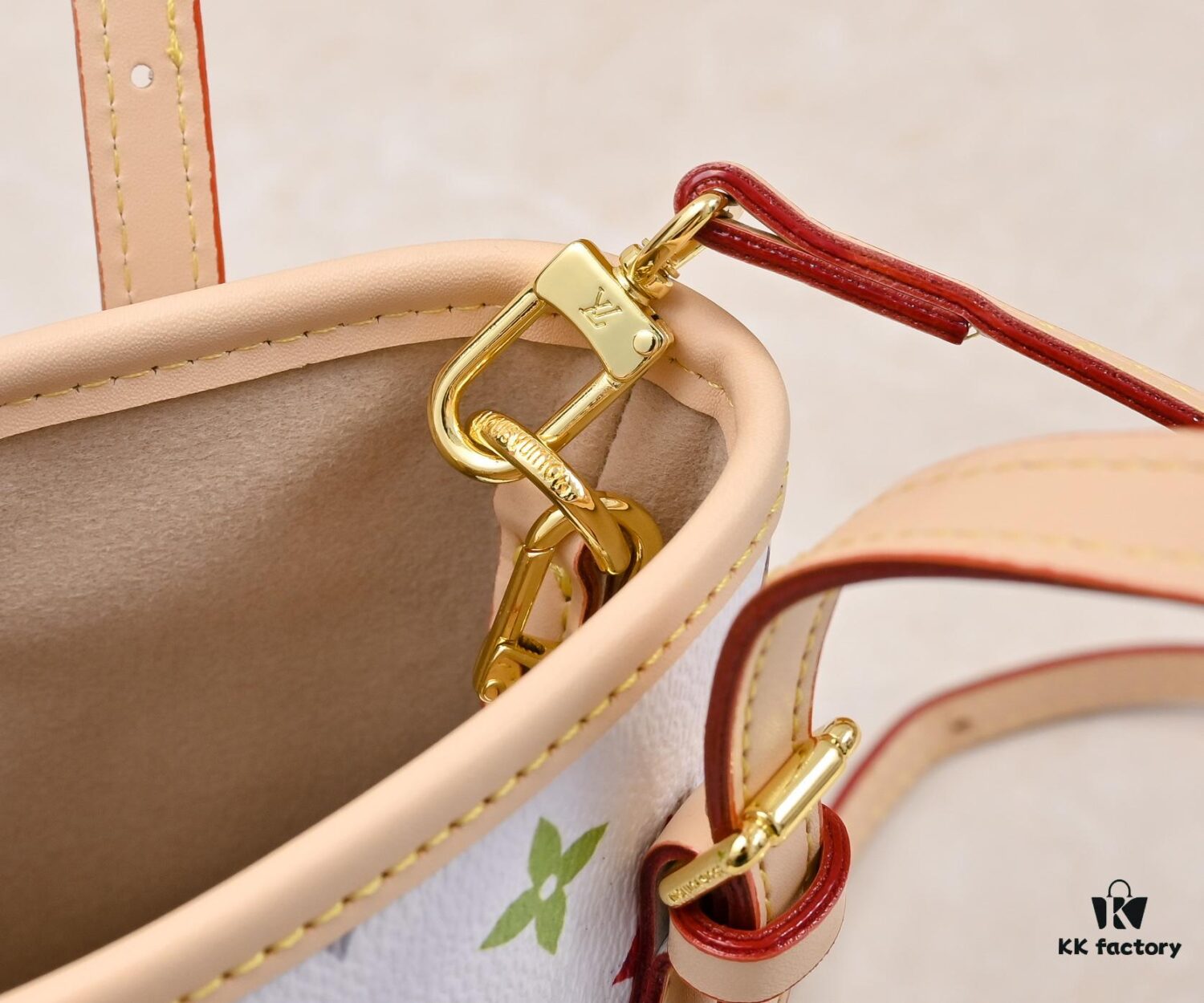 69305f4cf09edb6de4c50353 M81489 M13619 LV Longshang Village White Tricolor Upgrade Nano Bucket Bag from Match Series