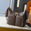 69305f4ff09edb6de4c50356 Upgraded Original M12697 Full Leather Khaki Monogram Bag with Floral Fabric, Classic Canvas with Wide Adjustable Strap