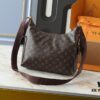 69305f50f09edb6de4c5035b Upgraded Original M12697 Full Leather Khaki Monogram Bag with Floral Fabric, Classic Canvas with Wide Adjustable Strap
