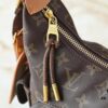 69305f51f09edb6de4c5035f Upgraded Original M12697 Full Leather Khaki Monogram Bag with Floral Fabric, Classic Canvas with Wide Adjustable Strap