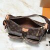 69305f51f09edb6de4c50361 Upgraded Original M12697 Full Leather Khaki Monogram Bag with Floral Fabric, Classic Canvas with Wide Adjustable Strap