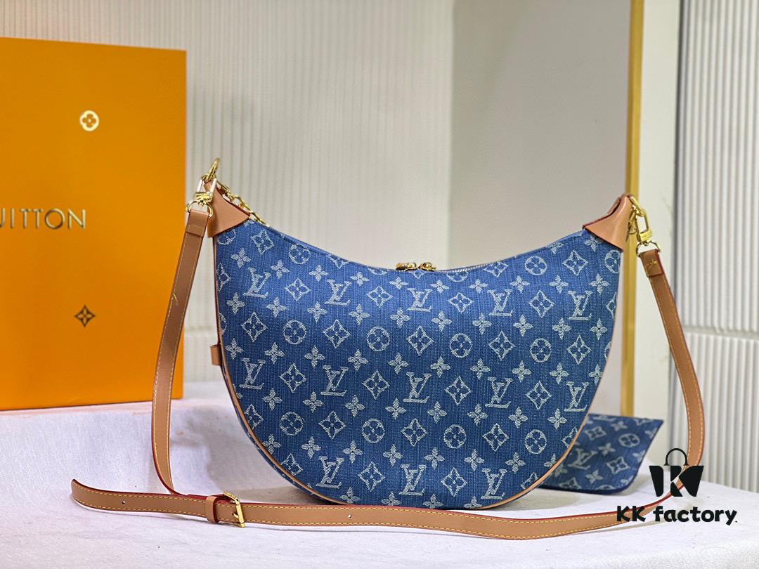 Upgraded Version ⬇️ M46311 Denim Jean Large Moon Bag Lv Marel Vintage Handbag