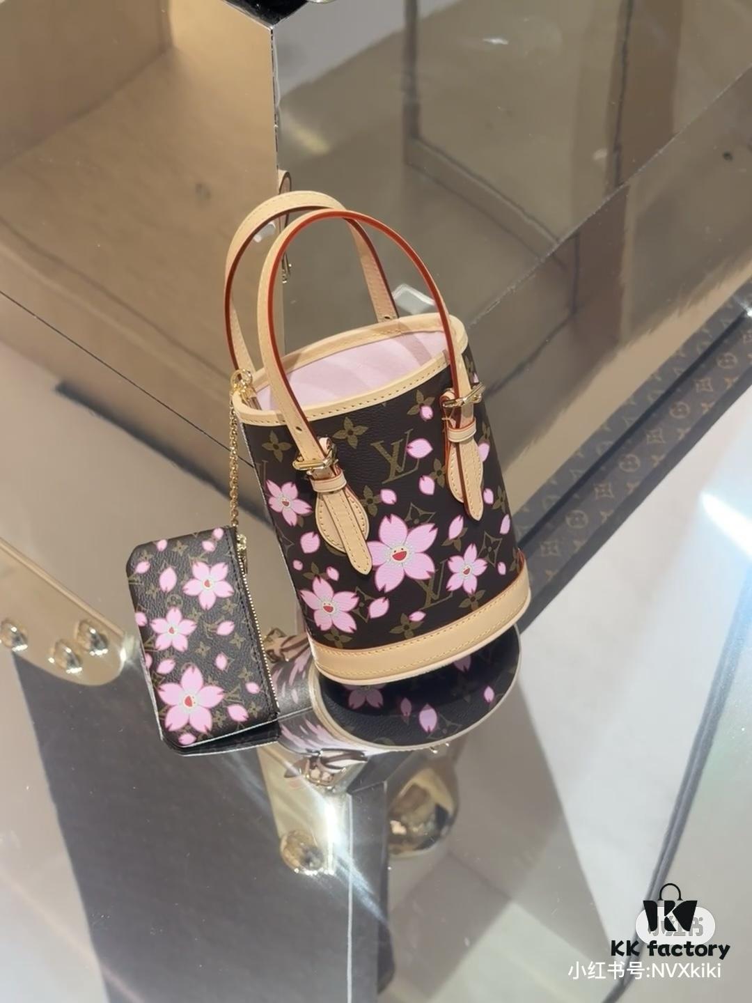 69305fc0f09edb6de4c50454 M81489 Lv Village Cherry Blossom Upgraded Nano Bucket Bag from Match Collection