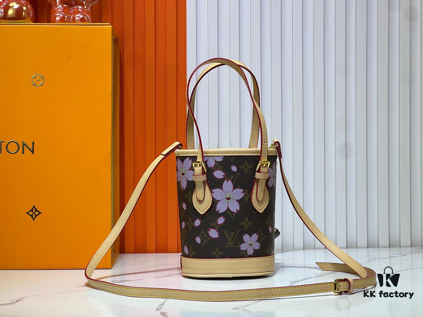 69305fc3f09edb6de4c50457 M81489 Lv Longshang Village Cherry Blossom Upgraded Nano Bucket Bag from Match Series