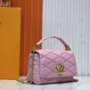 69305fd0f09edb6de4c50466 M23689 M22891 Nicolas Ghesquière infuses the GO-14 Medium Handbag with innovative craftsmanship, featuring quilted lambskin meticulously treated to achieve a baked finish, showcasing avant-garde elegance. The LV Twist lock highlights the brand's signature style, while the top handle and adjustable chain strap are both detachable, offering versatile carrying options. Dimensions: 23X16X10