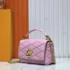 69305fd3f09edb6de4c50467 M23689 M22891 Nicolas Ghesquière infuses the GO-14 Medium Handbag with innovative craftsmanship, featuring quilted lambskin meticulously treated to achieve a baked finish, showcasing avant-garde elegance. The LV Twist lock highlights the brand's signature style, while the top handle and adjustable chain strap are both detachable, offering versatile carrying options. Dimensions: 23X16X10