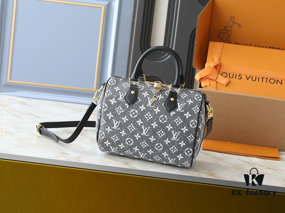 69306016f09edb6de4c504da Upgraded Original M46736 M59273 M58947 M21464 M59609 Speedy Bandoulière 25 Handbag, Striking Reappearance in the 2021 Fall Wild at Heart Capsule Collection, Featuring Oversized LV Embossing on Monogram Empreinte Leather, with Detachable Shoulder Strap for Crossbody Wear