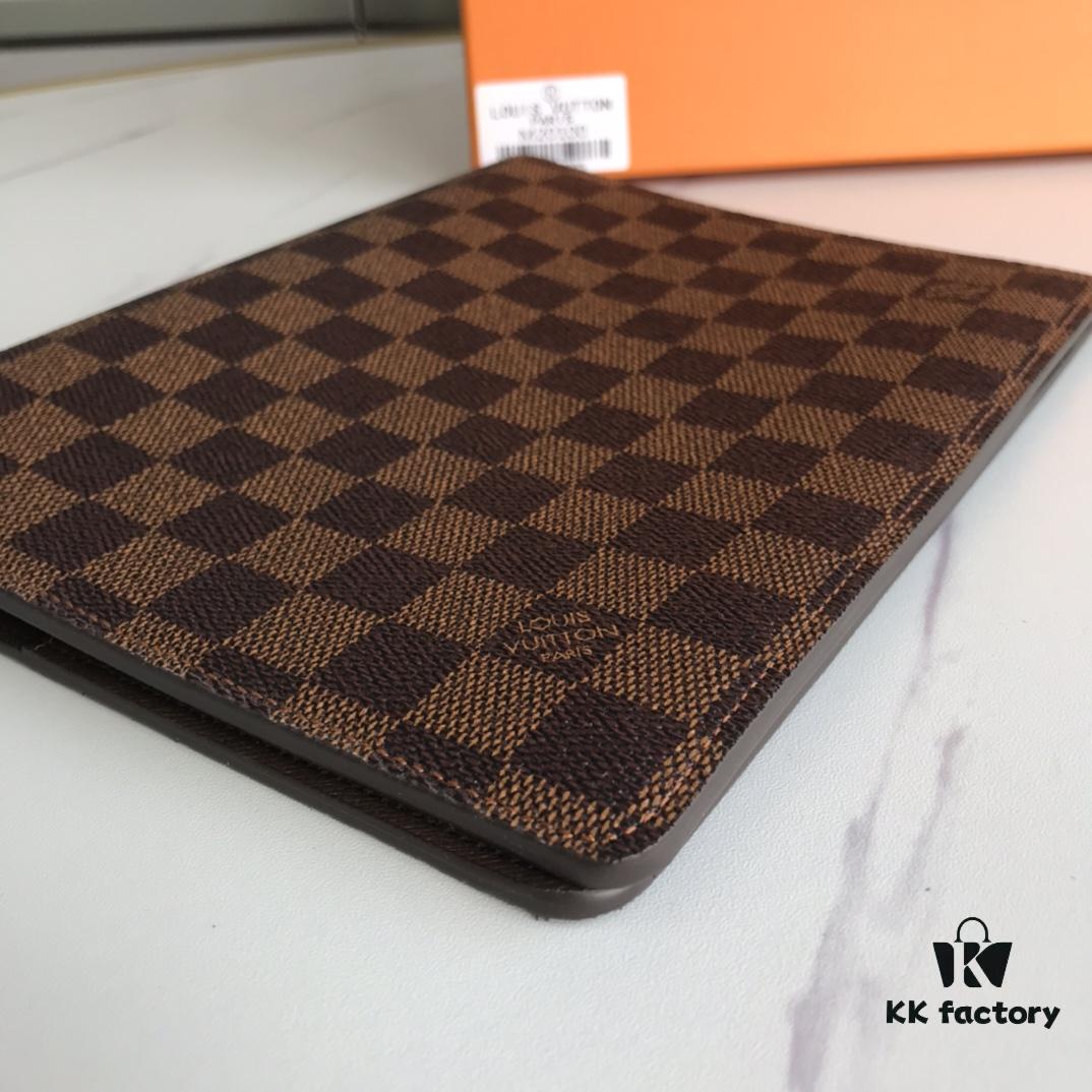 69306075f09edb6de4c50586 2020 Hot Selling Extra Large Checkbook Wallet with 6 Card Slots, Cowhide Leather and LV Special Fabric, Gift Box Included, Approx. 18cm