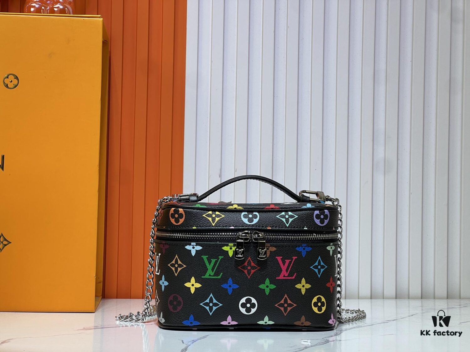 693060bcf09edb6de4c505fe Takashi Murakami x LV Nice Mini Nano Pouch in Monogram Multicolor Coated Canvas