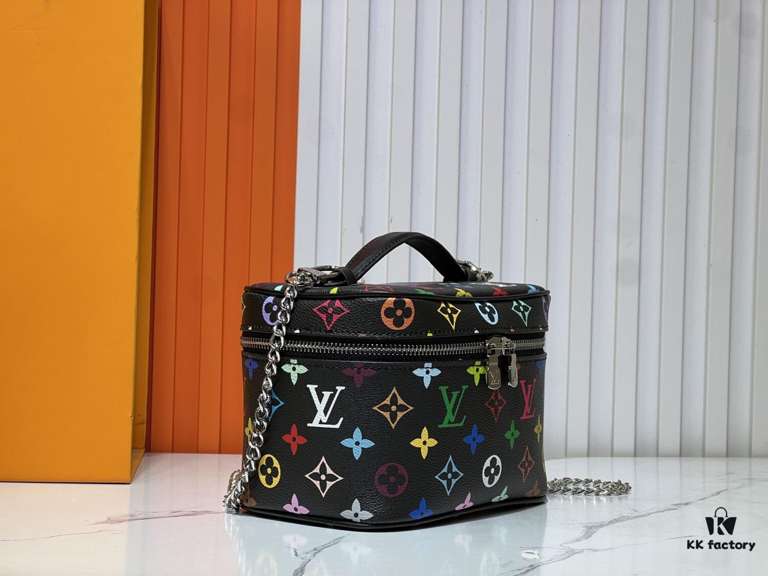 693060bdf09edb6de4c505ff Takashi Murakami x LV Nice Mini Nano Pouch in Monogram Multicolor Coated Canvas