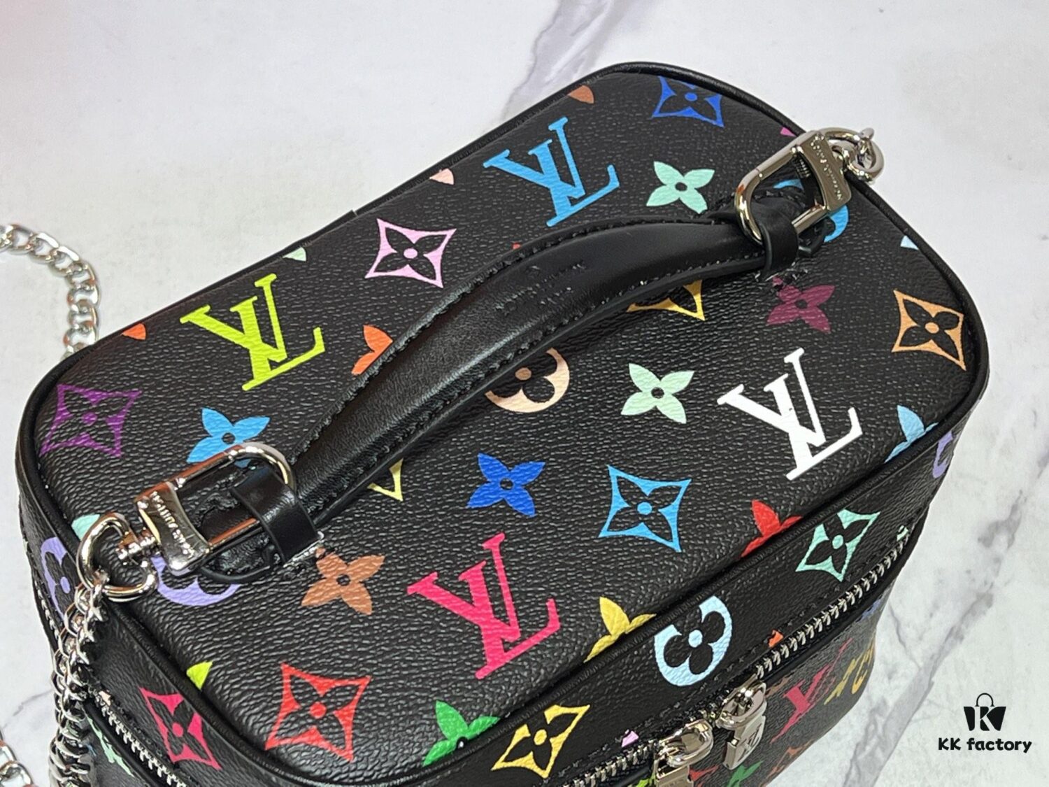 693060bff09edb6de4c50603 Takashi Murakami x LV Nice Mini Nano Pouch in Monogram Multicolor Coated Canvas