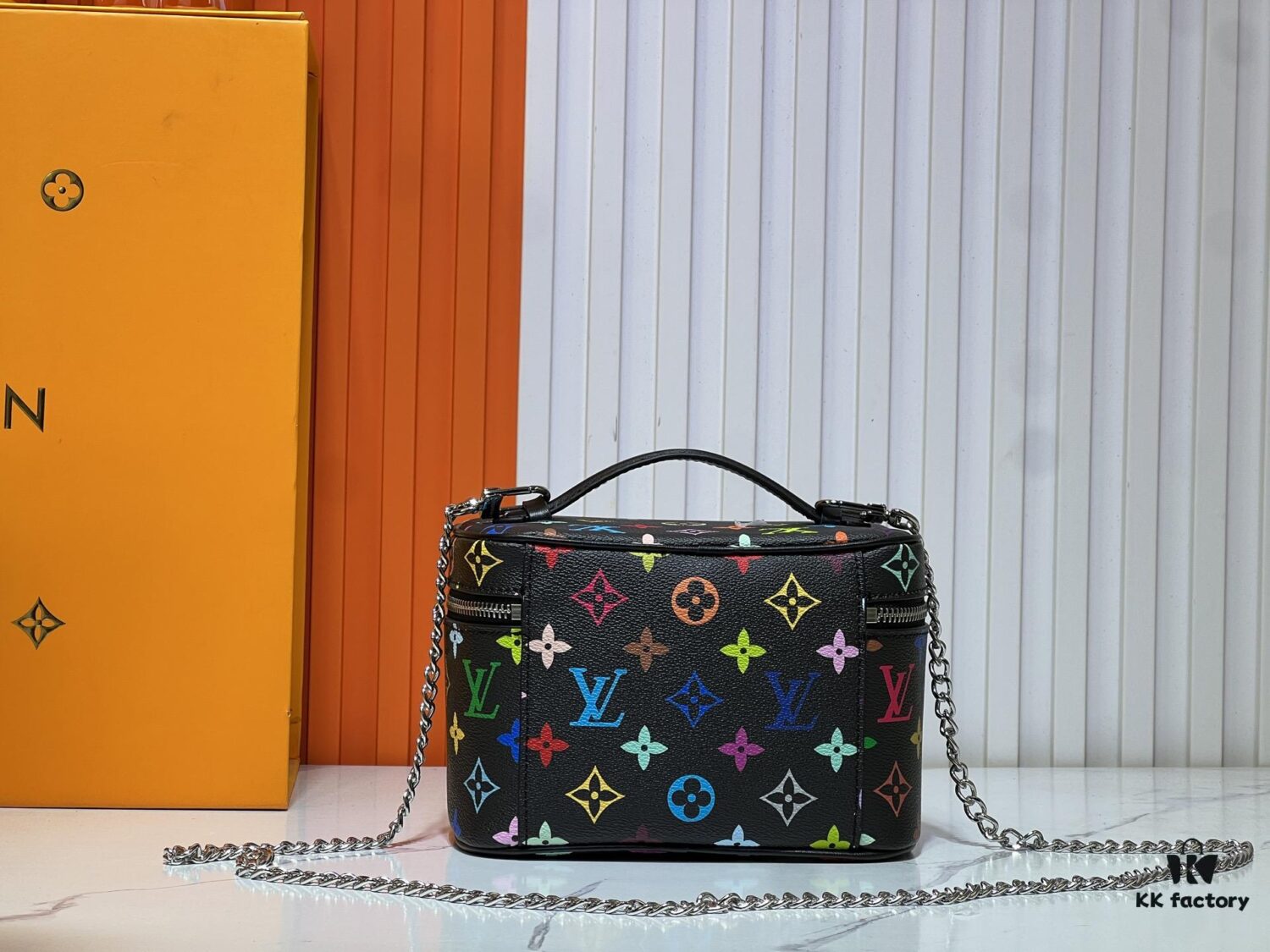 693060c0f09edb6de4c50605 Takashi Murakami x LV Nice Mini Nano Pouch in Monogram Multicolor Coated Canvas